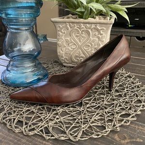 ALDO COGNAC LEATHER PUMP